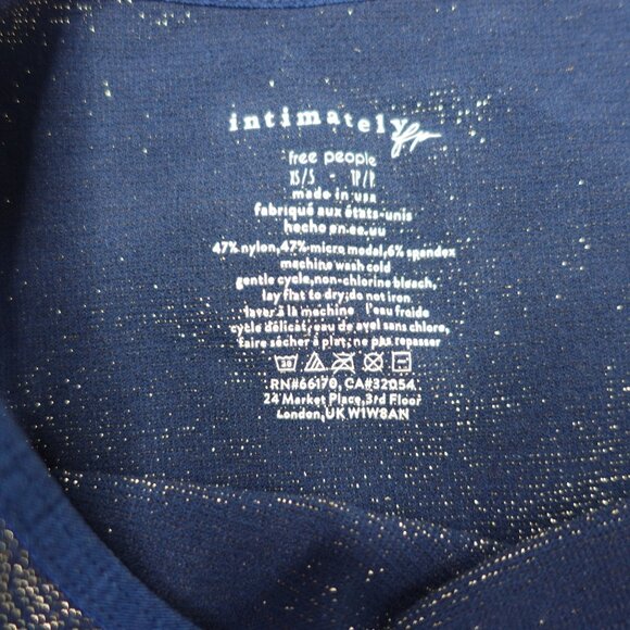 Free People Intimately Blue glitter Tank Crop top size XS NEW - Picture 4 of 6